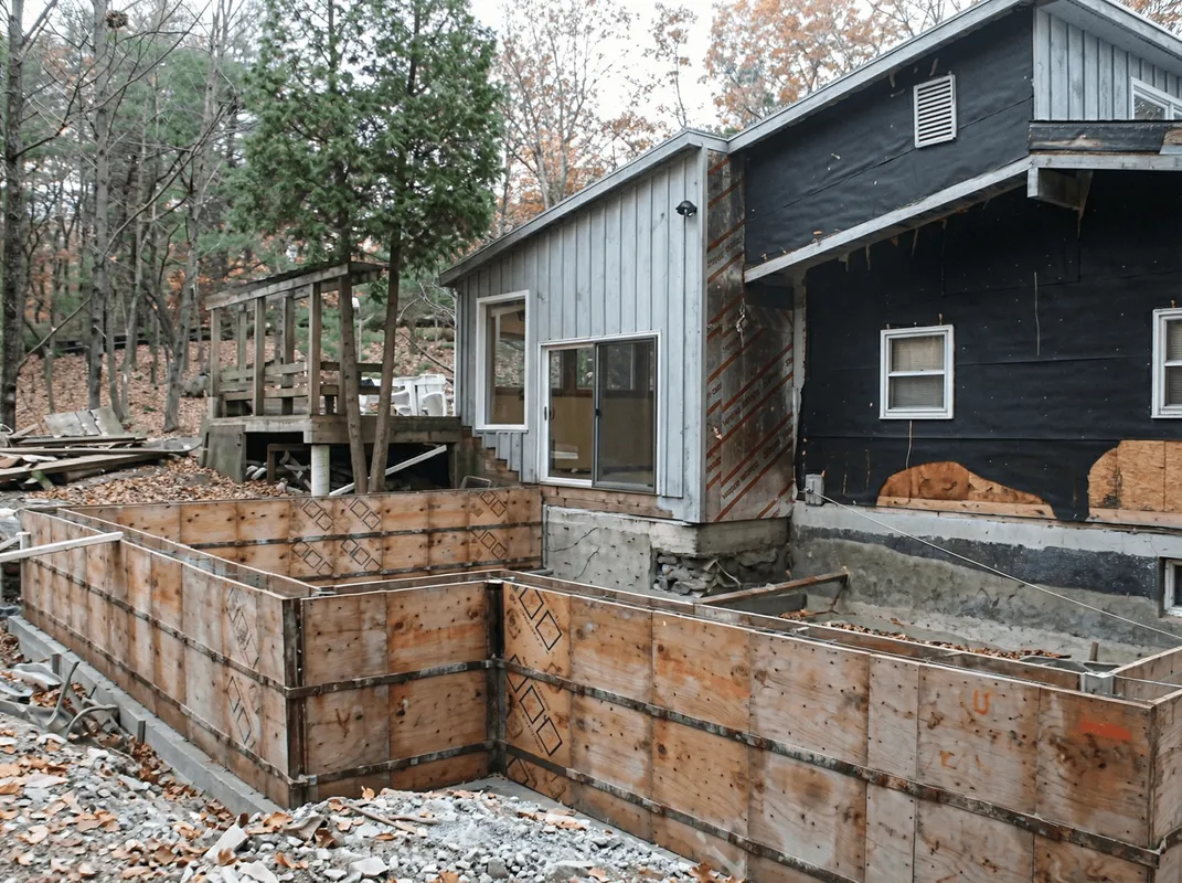 Prepared site with foundation forms for home remodeling and addition project in Salt Lake City, UT
